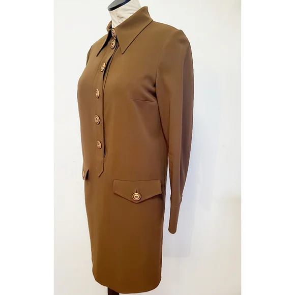Vintage Moschino Couture Collar Dress with Bold Buttons Sz6